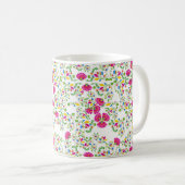 赤と白の花柄デザイン コーヒーマグカップ (正面右)