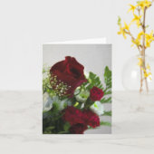 赤と白の花柄ブランクカード カード (黄色い花)