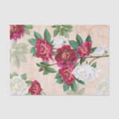 赤と白の花模様音楽と手書きデコページ 薄葉紙 (正面)