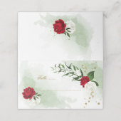 赤と白の花緑の座席表 プレイスカード (外部開封)