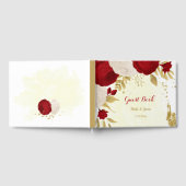 赤と白の花金ゴールド結婚植物 ゲストブック (全面)