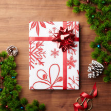 赤と白の華やかなクリスマスパターン