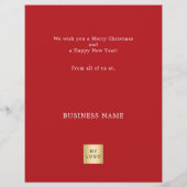 赤と白の落書きトナカイ ビジネス クリスマス チラシ (裏面)