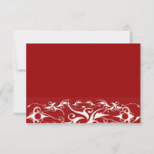 赤と白の蘭のブライダルシャワー 招待状 (裏面)