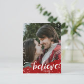 赤と白の輝き信じが魔法のクリスマス ポストカード (スタンド正面)