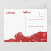 赤と白の輝き信じが魔法のクリスマス ポストカード (裏面)