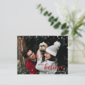 赤と白の輝き信じが魔法のクリスマス ポストカード (スタンド正面)