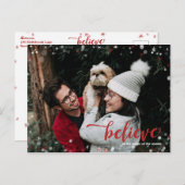 赤と白の輝き信じが魔法のクリスマス ポストカード (正面/裏面)