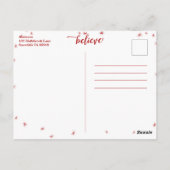 赤と白の輝き信じが魔法のクリスマス ポストカード (裏面)