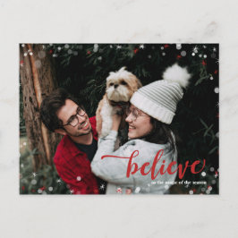 赤と白の輝き信じが魔法のクリスマス ポストカード