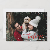 赤と白の輝き信じが魔法のクリスマス 招待状 (正面)