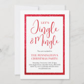 赤と白の輝き |クリスマスパーティの招待状 招待状 (正面)