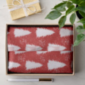 赤と白の輝く雪の結晶&木のクリスマス 薄葉紙 (ギフト)