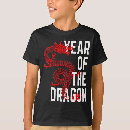 赤と白の辰年 Tシャツ (正面)