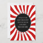 赤と白の遊び心あふれるストライプパーティー招待状 招待状 (正面)