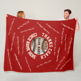 赤と白の野球のコーチのギフト、すべてのプレーヤー フリースブランケット