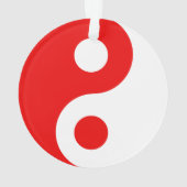 赤と白の陰陽のシンボル オーナメント (裏面)