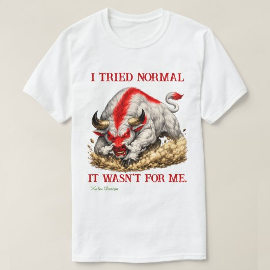 赤と白の雄牛 Tシャツ (デザイン正面)
