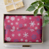 赤と白の雪の結晶のクリスマスパターン 薄葉紙 (ギフト)