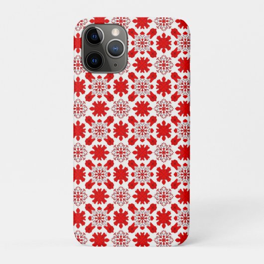 赤と白の雪の結晶の華やかな模様 Case-Mate iPhoneケース (裏)