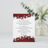赤と白の雪の結晶 ウェディング招待状 招待状 (スタンド正面)