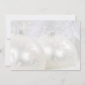 赤と白の雪片オーナメントクリスマスパーティー 招待状 (裏面)