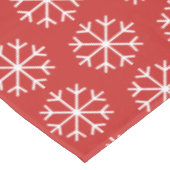 赤と白の雪片パターンクリスマスの休日 テーブルクロス (アングル)