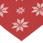 赤と白の雪片 ショートテーブルランナー (コーナー)