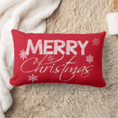 赤と白の雪片 |メリークリスマス ランバークッション (ブランケット)