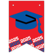 赤と白の青の卒業式のつるバナー バンティングフラッグ (第1の旗)