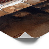 赤と白の食器、コーヒーポット カントリーシェルフ ポスター (角)