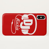 赤と白のiphoneと示されるヘッドホーンDJは包装します Case-Mate iPhoneケース (裏面(横))