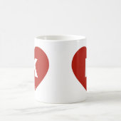 赤と白のK-ハートマグカップ コーヒーマグカップ (中央)