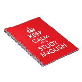 赤と白のKeep Calm and Study English ノートブック (右側)
