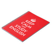 赤と白のKeep Calm and Study English ノートブック (左側)