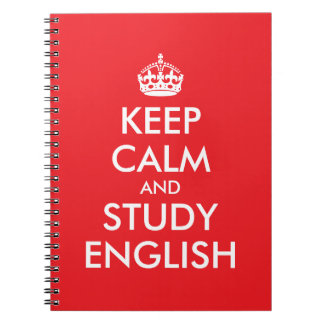 赤と白のKeep Calm and Study English ノートブック