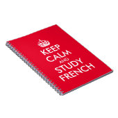 赤と白のKeep Calm and Study French ノートブック (右側)