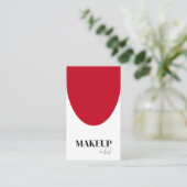 赤と白のQRコードメイクアップアーティストの名刺 名刺 (スタンド正面)