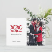 赤と白のXOXOバレンタインデー シーズンカード (スタンド正面)