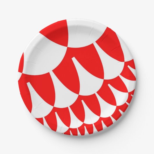 赤と白はかりで測 ペーパープレート (正面)