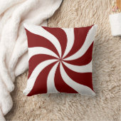 赤と白はっか菓子の渦巻 クッション (ブランケット)