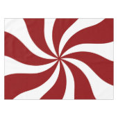 赤と白はっか菓子の渦巻 テーブルクロス (正面(横))