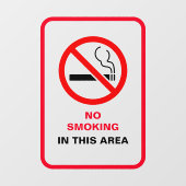 赤と白はっきりした喫煙なしメタルAフレーム ウィンドウサイン (シート)