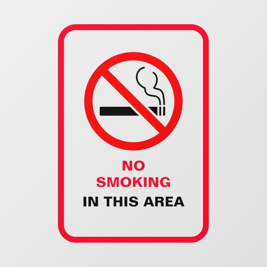 赤と白はっきりした喫煙なしメタルAフレーム ウィンドウサイン (シート)