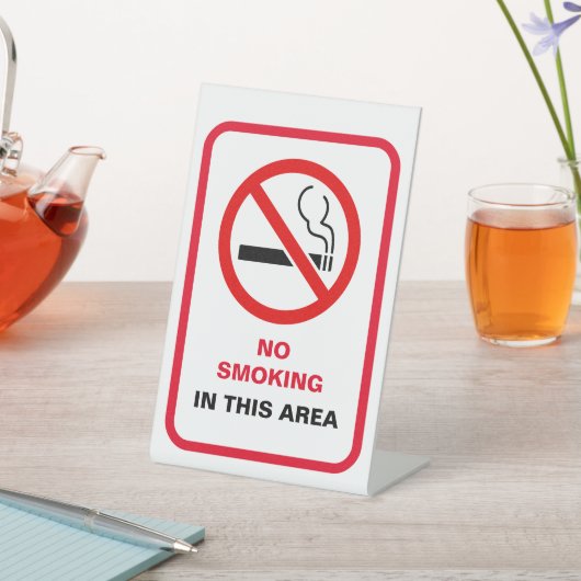 赤と白はっきりした喫煙なしメタルAフレーム 台座サイン (インサイチュ)