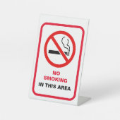 赤と白はっきりした喫煙なしメタルAフレーム 台座サイン (正面)