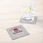 赤と白を卒業パーソナライズされた スクエアペーパーコースター (インサイチュ)