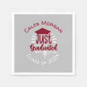 赤と白を卒業パーソナライズされた スタンダードカクテルナプキン (正面)