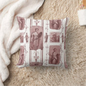 赤と白アンティークトイルデジュイクラシカル クッション (ブランケット)