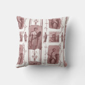 赤と白アンティークトイルデジュイクラシカル クッション (裏面)